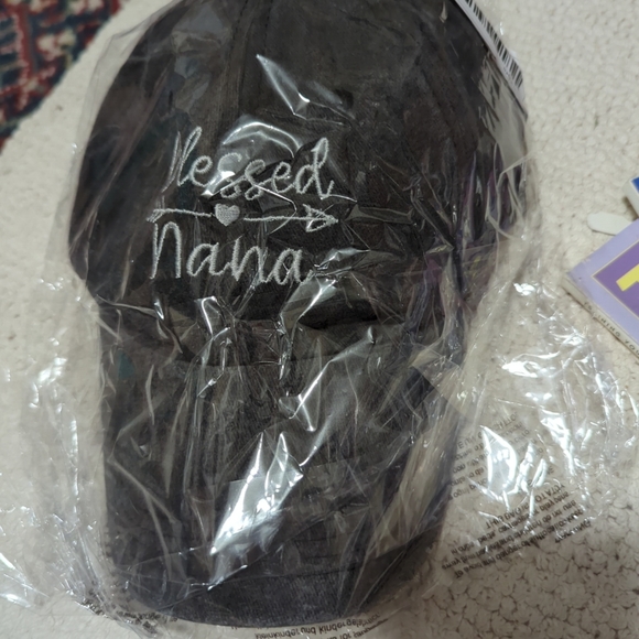 Baseball Cap♥BLESSED NANA Embroidered Vintage Look Black Adjustable NWT - Picture 4 of 11